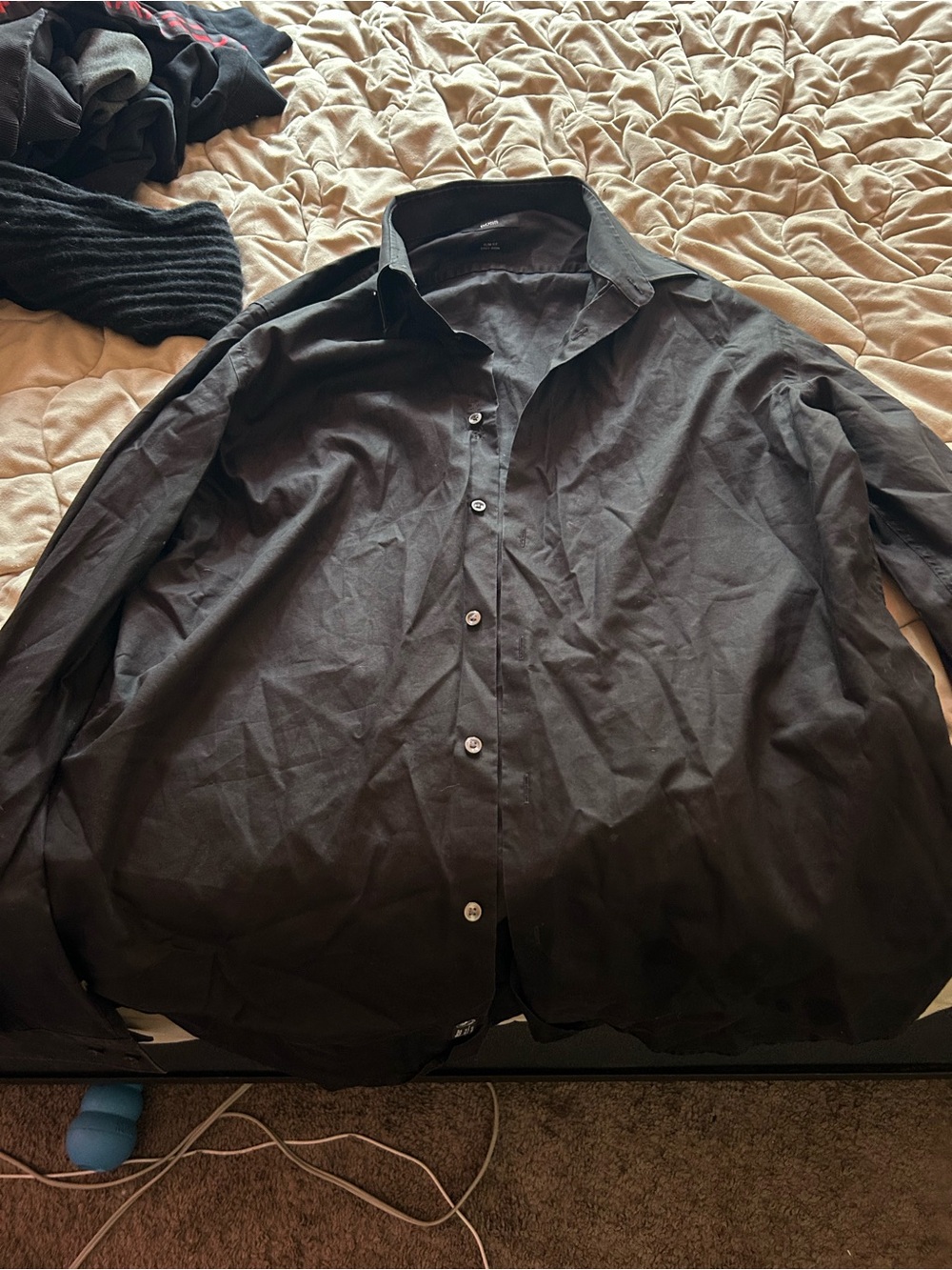 Hugo Boss Men's Black Dress Shirt - Classic Collar